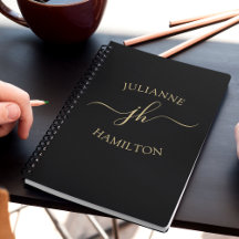 Elegant Monogram, Initial Script Name Notebook