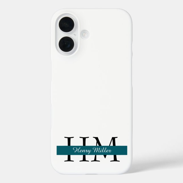 Elegant Monogram iPhone Case | Personalisiert (Rückseite)