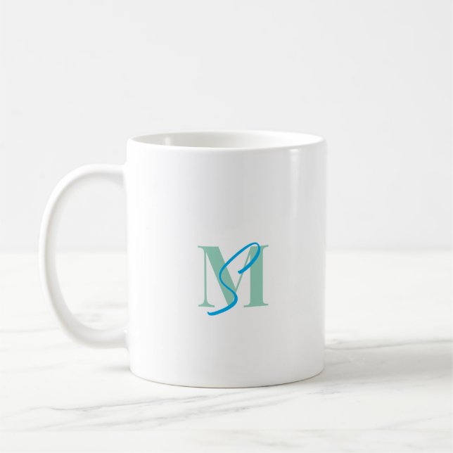 Elegant Monogram Kaffeetasse (Links)