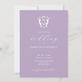 Elegant Monogram Lilac Wedding Einladungen