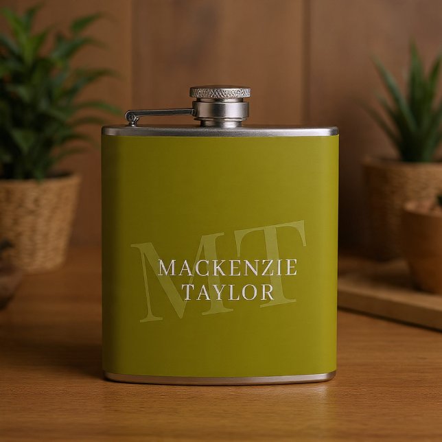 Elegant Monogram Name Personalized Text  Flachmann (Elegant Monogram Name Personalized Text Flask by Ricaso. Great gift idea. Custom monogrammed)