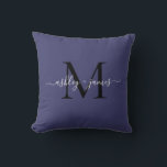 Elegant Monogram Navy Blue Script Names Wedding Kissen<br><div class="desc">Chic mit Monogramm Keepake Kissen mit Ihren Namen und Monogramm in weißer, eleganter Schrift Kalligraphie und schwarz modernen Typografie auf marineblau Hintergrund. Fügen Sie einfach Ihre Namen und Monogramm hinzu. Exklusiv für Sie entworfen von Happy Dolphin Studio. Wenn Sie Hilfe oder passende Produkte benötigen, kontaktieren Sie uns bitte unter happydolphinstudio@outlook.com....</div>