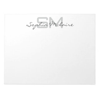 Elegant Monogram Notepad with Personalized Script Notizblock