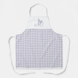 Elegant Monogram Pastel Lavender Gingham Karo Schürze