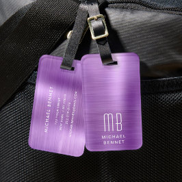 Elegant Monogram Pink Gepäckanhänger