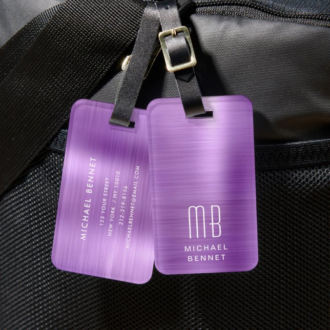 Elegant Monogram Pink Gepäckanhänger (Elegant Monogram Pink Luggage Tag)