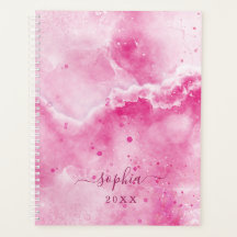 Elegant Monogram Pink Marble Girly Glam 2025