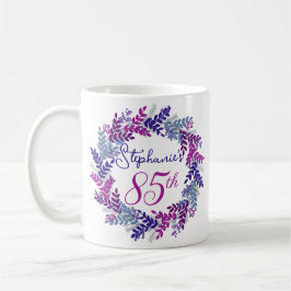 Elegant Monogram Pink und Lila 85. Geburtstag Kaffeetasse