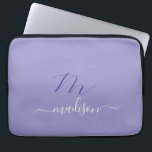 Elegant Monogram Purple Script Office School Laptopschutzhülle<br><div class="desc">Elegant Monogram Purple Script Name Home Office Professional Work Back to School Recipe 3 ring binder .You can use it everday.</div>