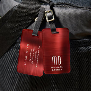 Elegant Monogram Red Gepäckanhänger