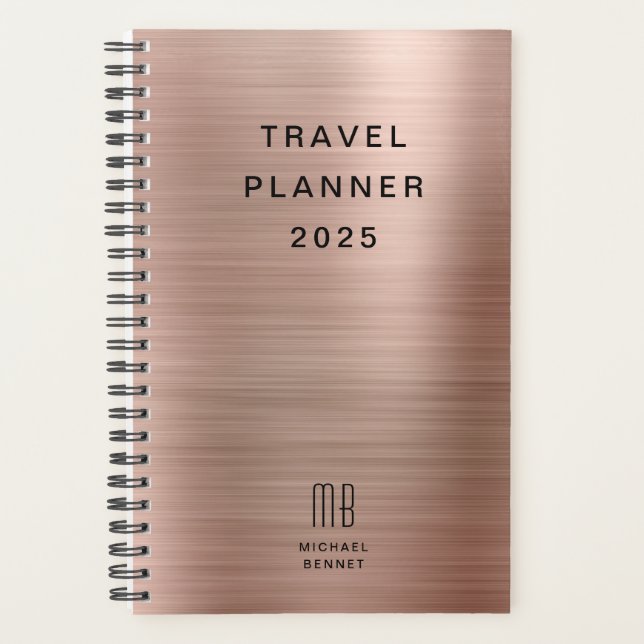 Élégant Monogram Rose Gold Travel (Devant)