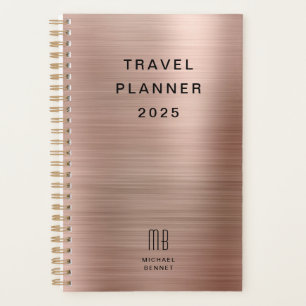 Élégant Monogram Rose Gold Travel
