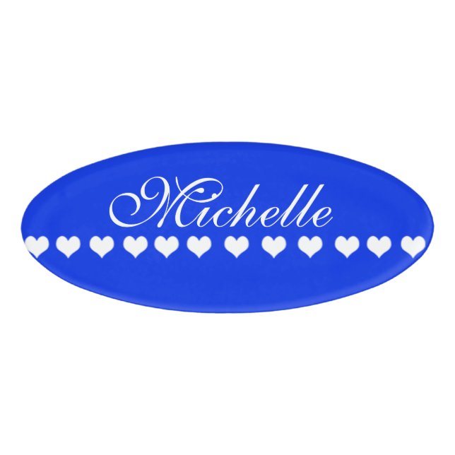Elegant Monogram Royal Blue Namenschild (Vorderseite)