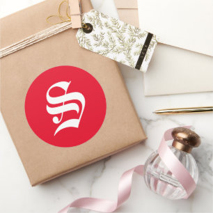 Elegant Monogram S Runder Aufkleber