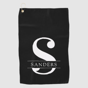 Elegant Monogram   SCHWARZ-WEISS Golfhandtuch