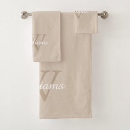 Elegant Monogram Script Name Badhandtuch Set