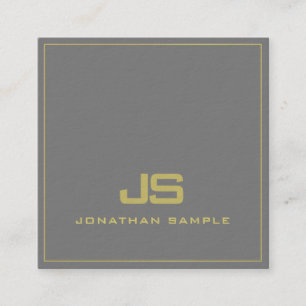 Elegant Monogram Ultra Thick Luxe Beruflich Quadratische Visitenkarte