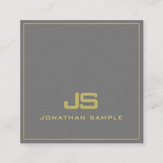 Elegant Monogram Ultra Thick Luxe Beruflich Quadratische Visitenkarte (Vorderseite)