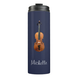 Elegant Monogram Violin Thermosbecher