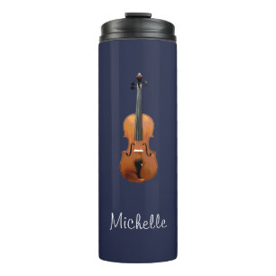 Elegant Monogram Violin Thermosbecher