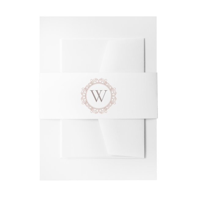Elegant Monogram Wedding Classic White Einladungsbanderole (Vorderseite Beispiel)