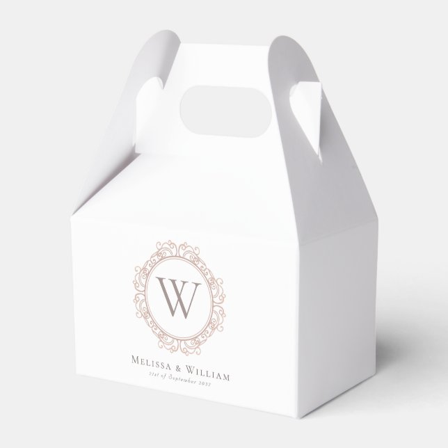 Elegant Monogram Wedding Classic White Geschenkschachtel (Vorderseite)