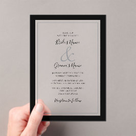 Elegant Monogram Wedding Clear Transparent Acryleinladungen