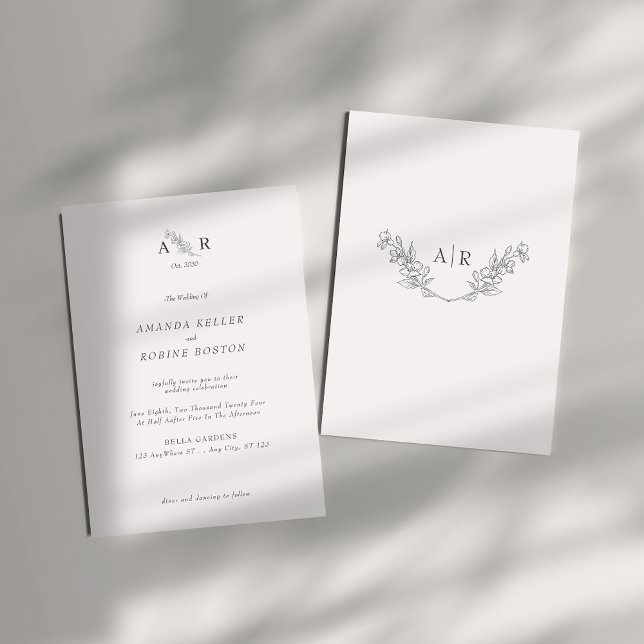 Elegant Monogram Wedding Einladung (Von Creator hochgeladen)