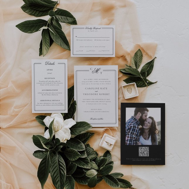 Elegant Monogram Wedding Einladung (Von Creator hochgeladen)