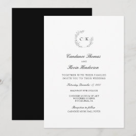 Elegant Monogram Wedding Einladung