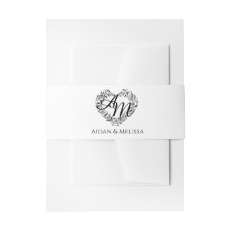 Elegant Monogram Wedding Einladungsbanderole