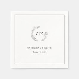 Elegant Monogram Wedding Napkins Serviette
