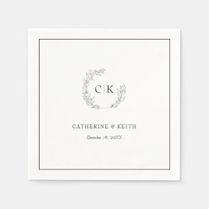 Elegant Monogram Wedding Napkins Serviette