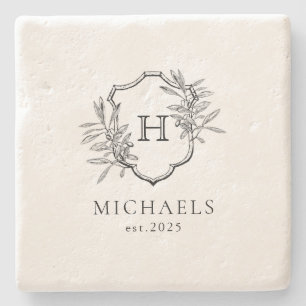 Elegant Monogram Wedding Steinuntersetzer