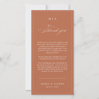 Elegant Monogram Wedding Thank You Card QR Code Dankeskarte