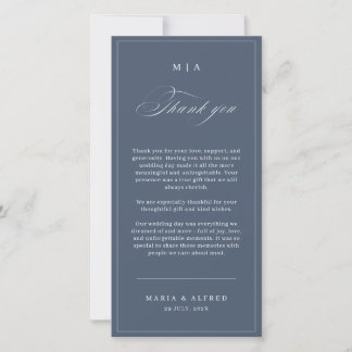Elegant Monogram Wedding Thank You Card QR Code Dankeskarte