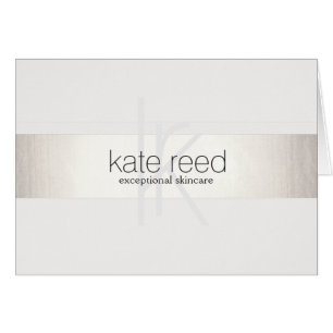 Elegant Monogram White Modern FAUX Silver Striped