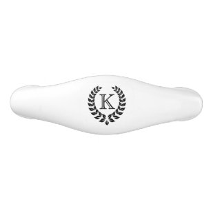 Elegant Monogramed Black Kreath Keramik Schubladengriff