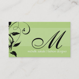elegant; Monogramm blühen Visitenkarte