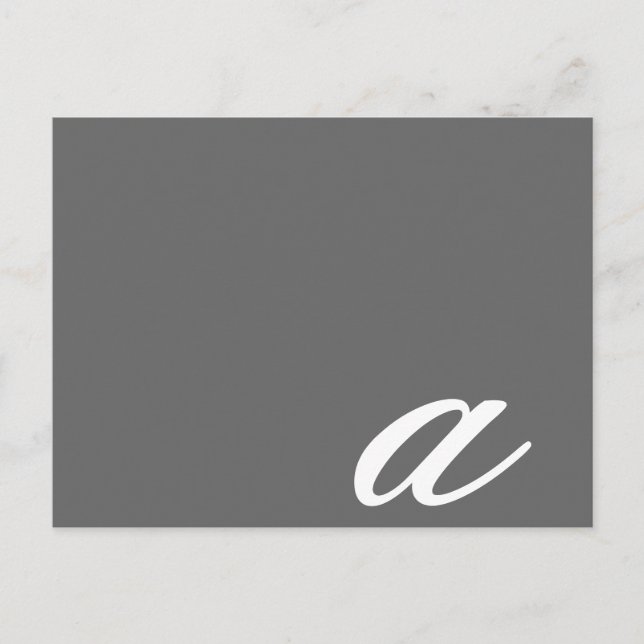 Élégant Monogramme A Carte noire et blanche (Devant)