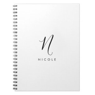 Élégant Monogramme Carnet noir et blanc