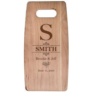 Élégant Monogramme Cuisine en bois cerisier