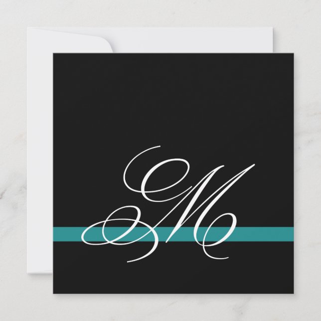 Élégant Monogramme de mariage de Swirl Invitations (Devant)