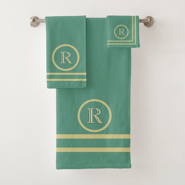 Élégant Monogramme d'or vert simple et sophistiqué (En situation)