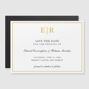 Élégant Monogramme Doré Faire-Part de Mariage Form
