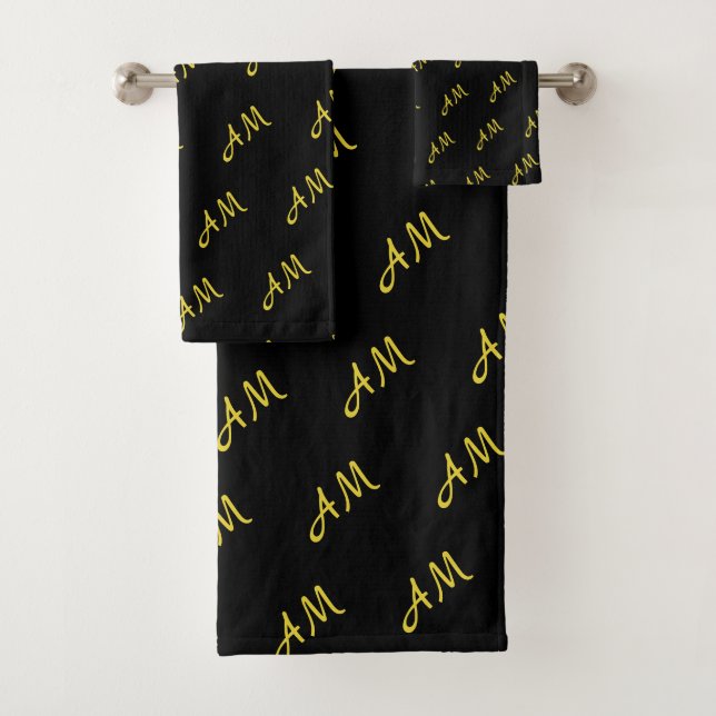 Élégant Monogramme doré sur noir (En situation)