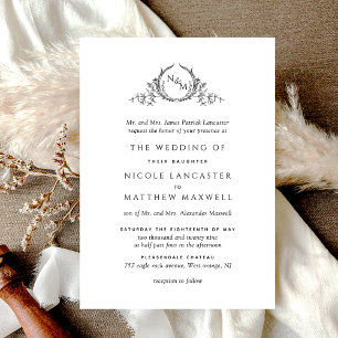 Élégant Monogramme Faire-part de mariage formel