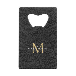 Élégant Monogramme Floral Or Noir