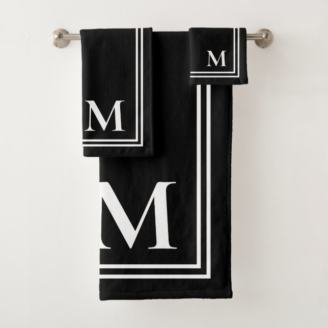 Élégant Monogramme noir et blanc (En situation)