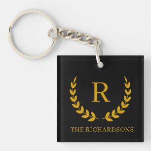 Élégant Monogramme Nom de Famille Personnalisé Pho